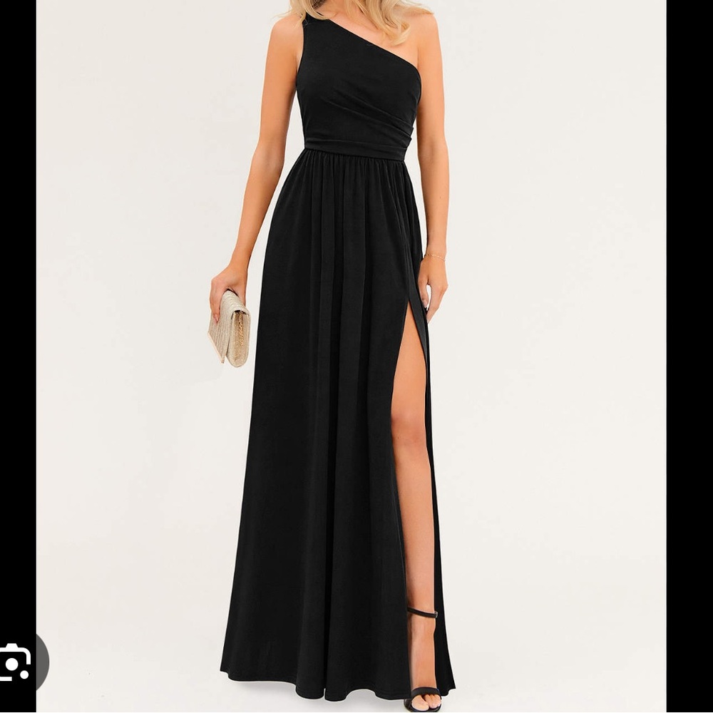 on the guest list black one-shoulder maxi dress azazie